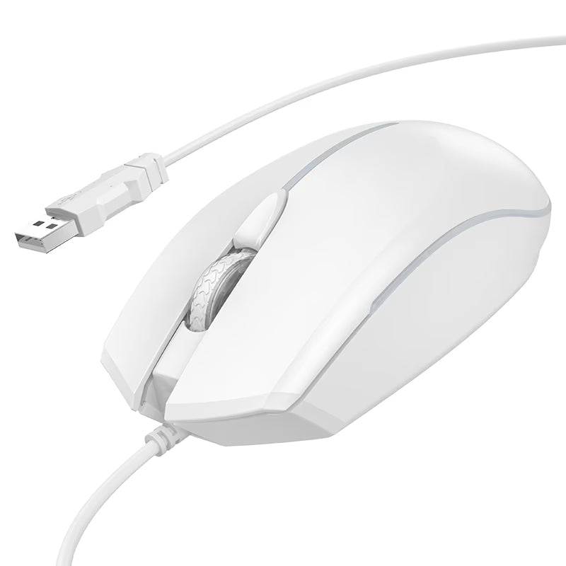 Gejmerski miš sa kablom USB HOCO GM37, RGB, 2400DPI, Bela