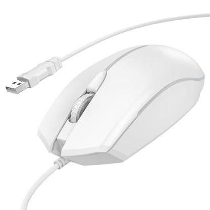 Gejmerski miš sa kablom USB HOCO GM37, RGB, 2400DPI, Bela