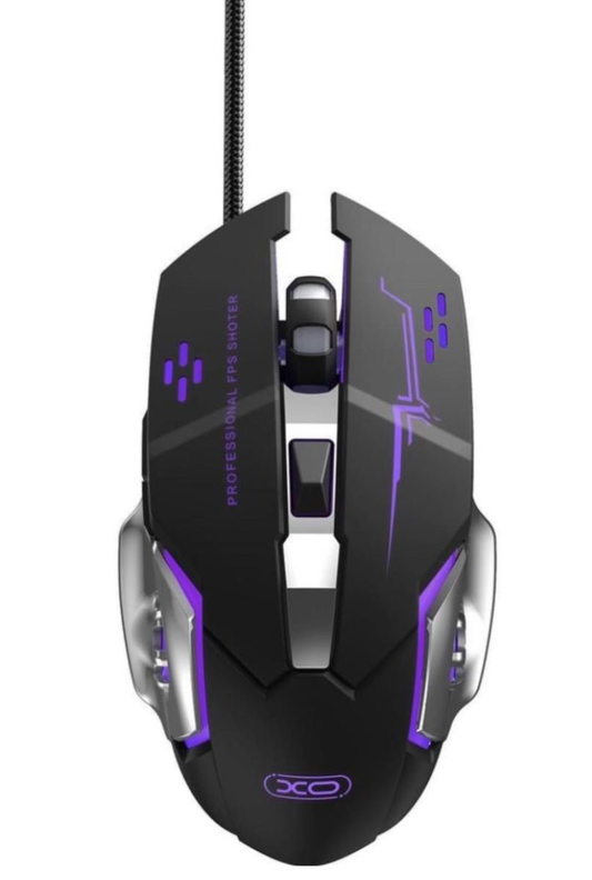 Gaming miš sa kablom USB XO Design M10, RGB, 3200DPI, Crna