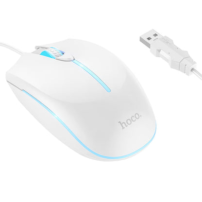 Gejmerski miš sa kablom USB HOCO GM37, RGB, 2400DPI, Bela