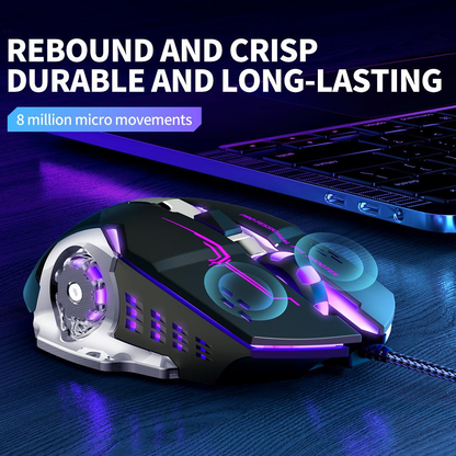 Gaming miš sa kablom USB XO Design M10, RGB, 3200DPI, Crna