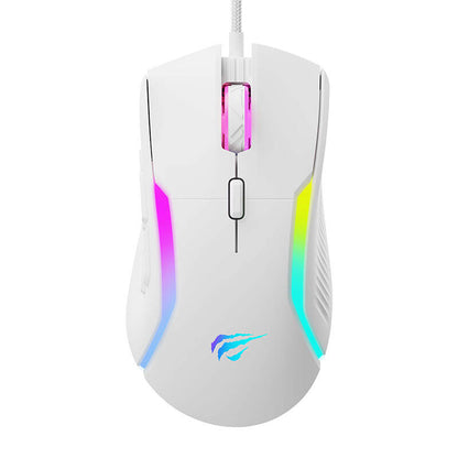 Gaming miš sa žicom USB HAVIT MS1033, RGB, 800DPI - 8000DPI, Beli