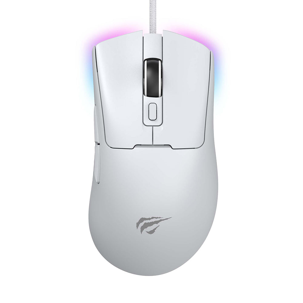 Mouse Gaming Wired USB HAVIT MS966, RGB, 800DPI - 12000DPI, 1.6m, Beli