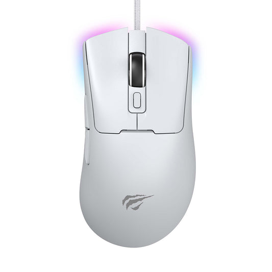 Mouse Gaming Wired USB HAVIT MS966, RGB, 800DPI - 12000DPI, 1.6m, Beli