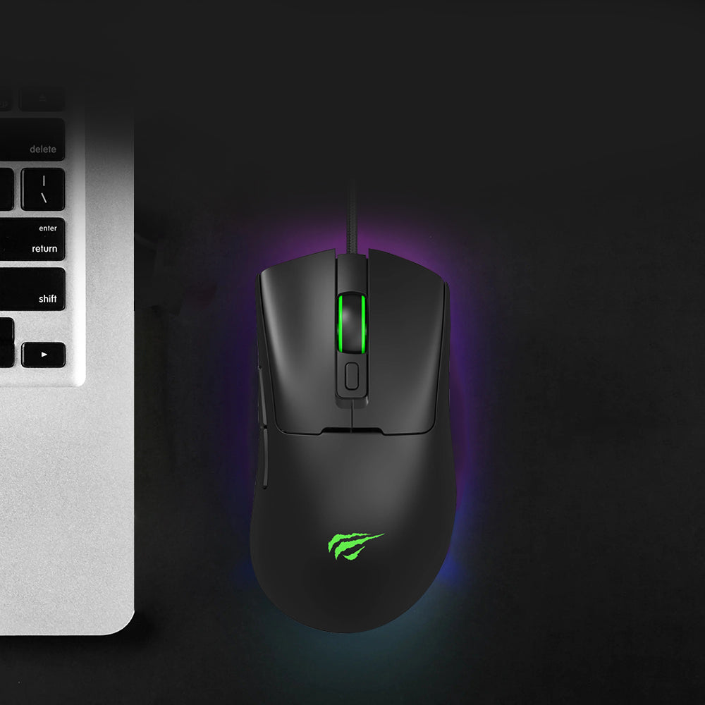 Gaming miš sa žicom USB HAVIT MS966, RGB, 800DPI - 12000DPI, 1.6m, Crni