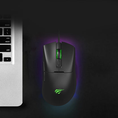 Gaming miš sa žicom USB HAVIT MS966, RGB, 800DPI - 12000DPI, 1.6m, Crni