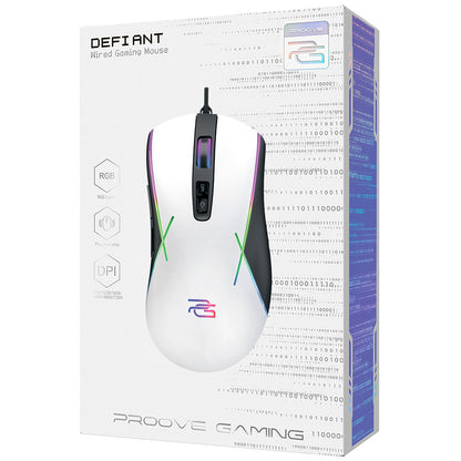 Mouse Gaming Wired USB Proove Defiant, RGB, 7200DPI, Beli CMDE00000101