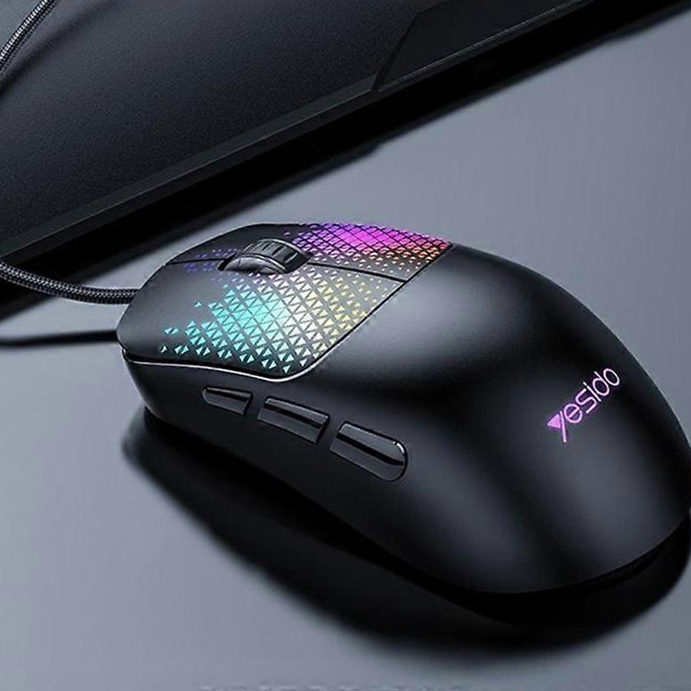 Gaming miš sa žičanim USB Yesido KB32, RGB, 7200DPI, Crni