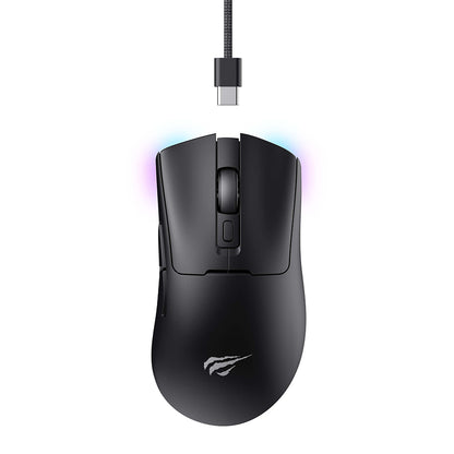 Bežični gejmerski miš HAVIT MS966WB, 800DPI - 10000DPI, BT / Wi-Fi / Žičani, Crni