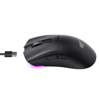 Bežični gejmerski miš HAVIT MS966WB, 800DPI - 10000DPI, BT / Wi-Fi / Žičani, Crni