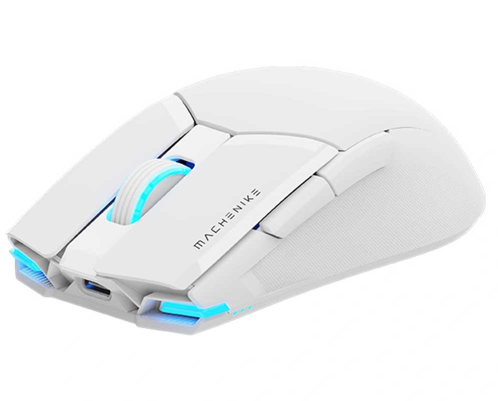 Bežični gejmerski miš Machenike M7 Pro, RGB, 1000 DPI – 26000 DPI, beli