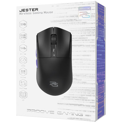 Bežični gejmerski miš Proove Jester, 800DPI - 26000DPI, OLED ekran, Crni WMJS00022001