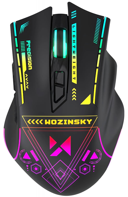 Bežični gejming miš WZK WMGB-3200, 3200DPI, RGB, Crni