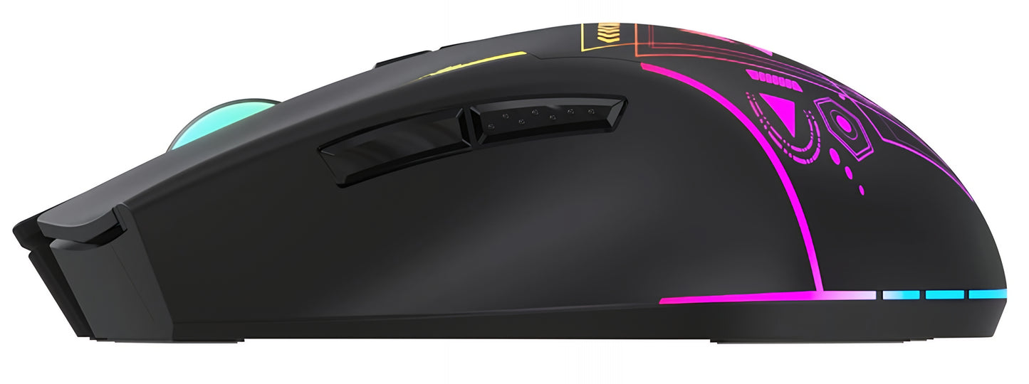 Bežični gejming miš WZK WMGB-3200, 3200DPI, RGB, Crni