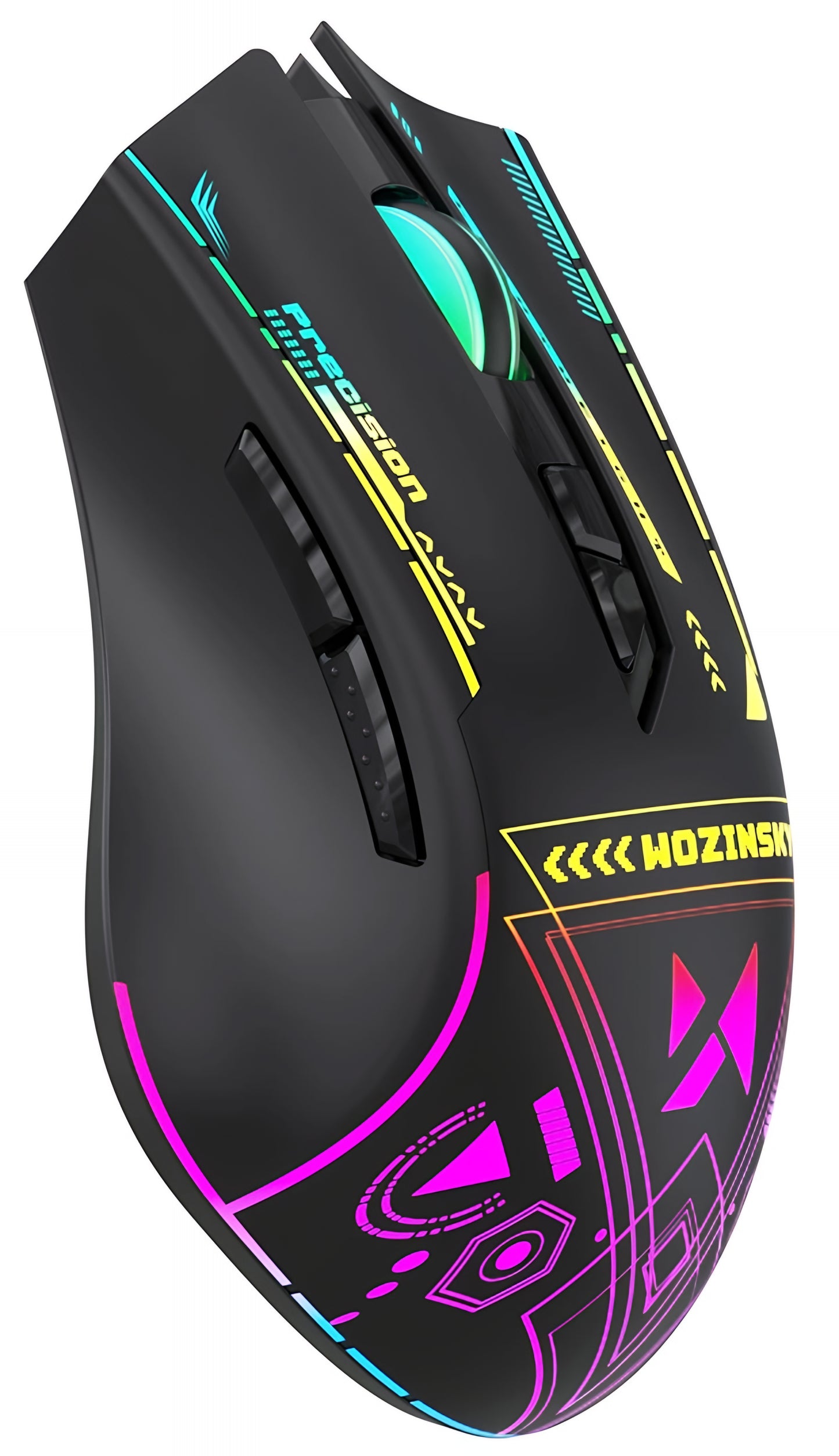 Bežični gejming miš WZK WMGB-3200, 3200DPI, RGB, Crni