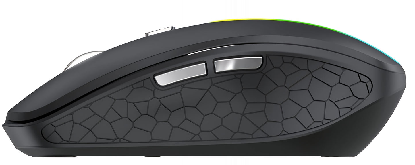 Bežični gejming miš WZK WMGK-1132, 1600DPI, RGB, BT / Wi-Fi, Crni