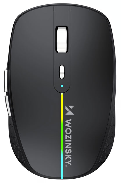 Bežični gejming miš WZK WMGK-1132, 1600DPI, RGB, BT / Wi-Fi, Crni