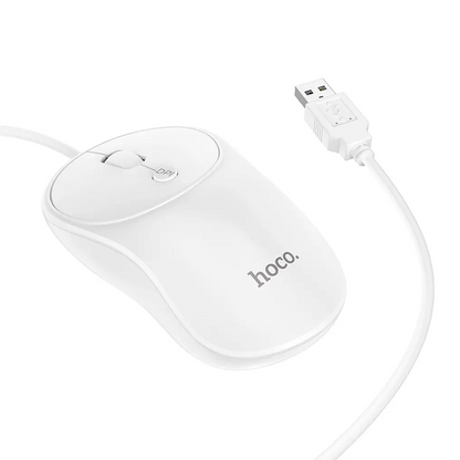 Miš sa žicom USB HOCO GM13, 1600DPI, Bela