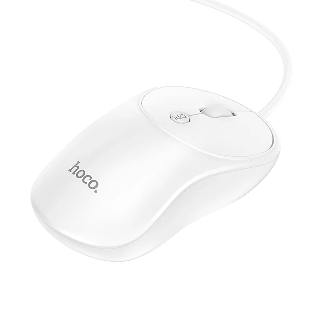 Miš sa žicom USB HOCO GM13, 1600DPI, Bela