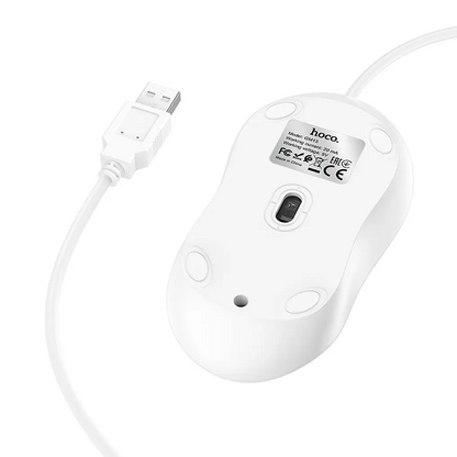 Miš sa žicom USB HOCO GM13, 1600DPI, Bela