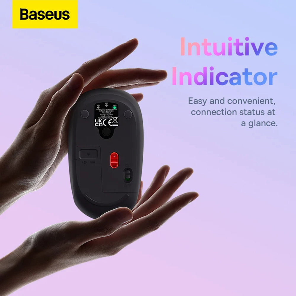 Baseus F01B Tri-Mode Wireless Mouse, 1600DPI, BT / Wi-Fi, Pink B0105555503413-00