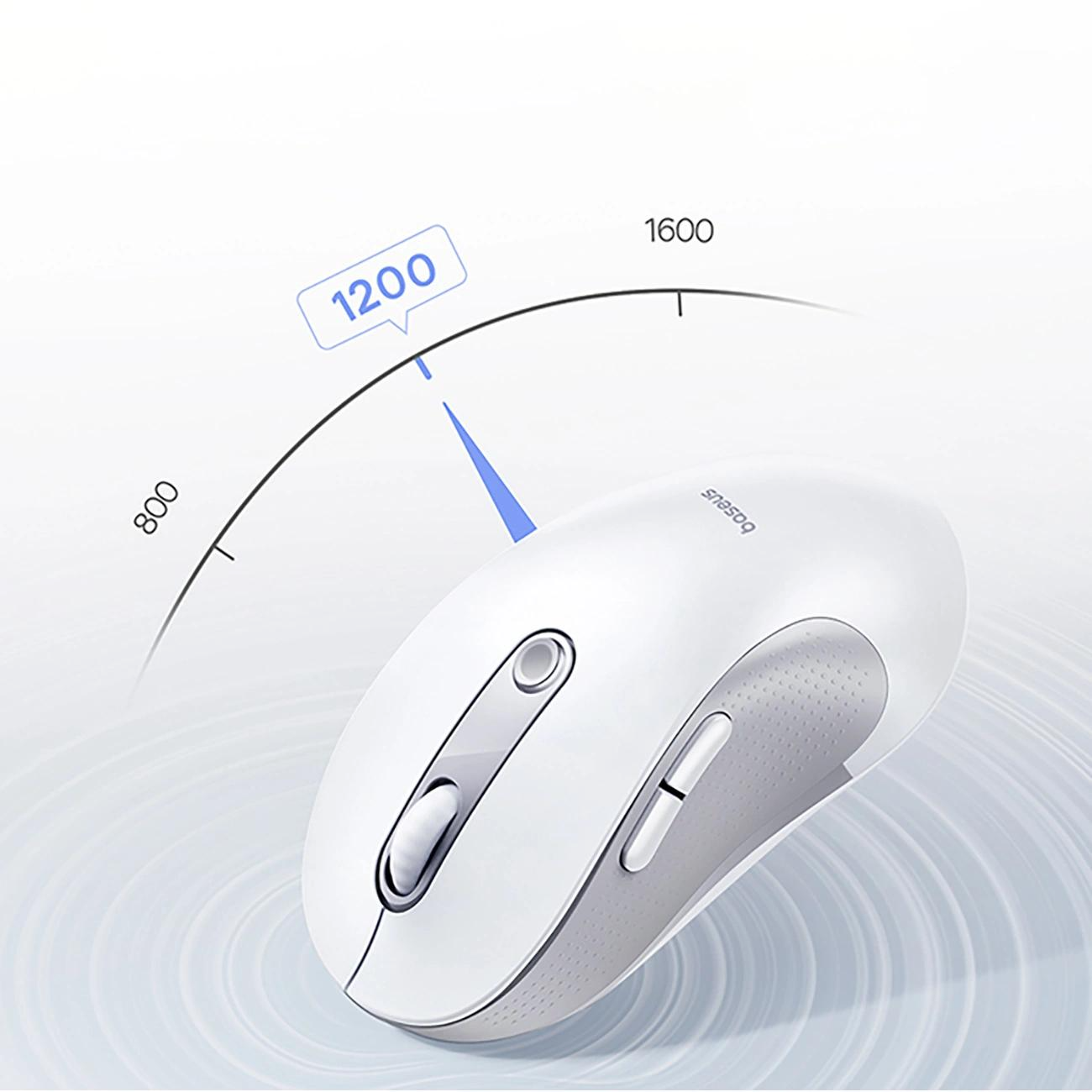 Bežični miš Baseus F02, 4000DPI, BT / Wi-Fi, Beli B0203202