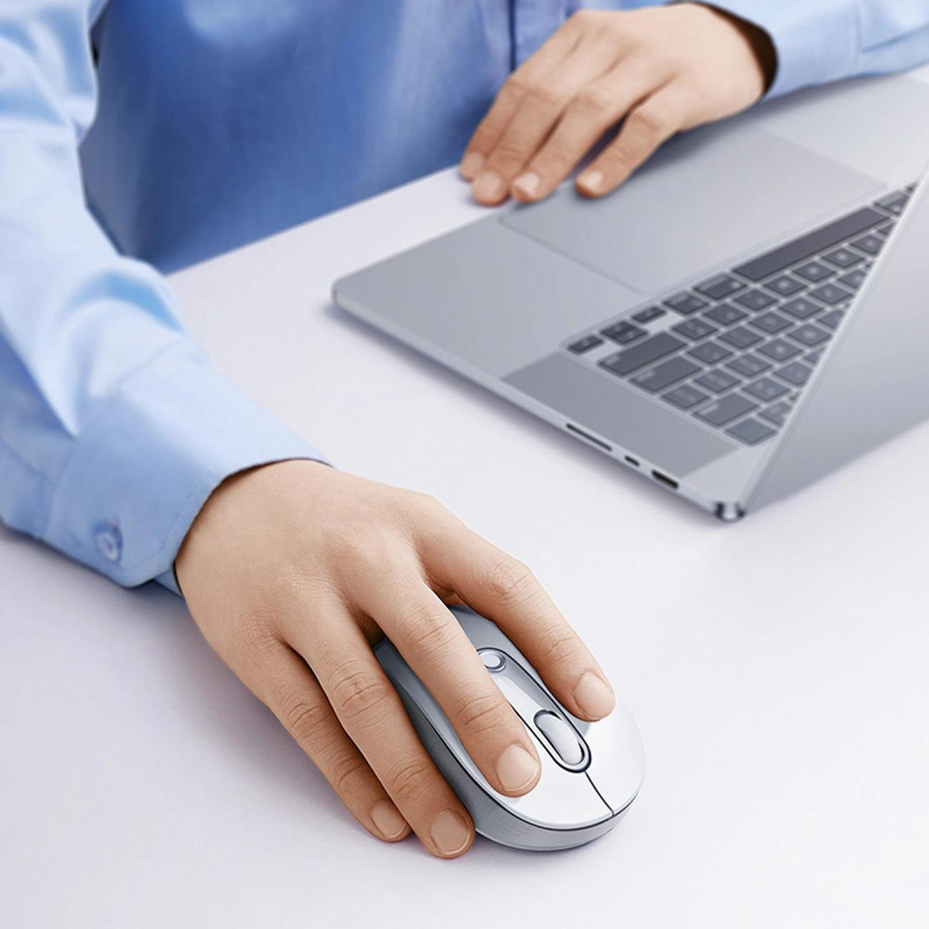 Bežični miš Baseus F02, 4000DPI, BT / Wi-Fi, Beli B0203202