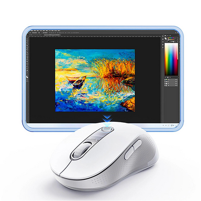 Bežični miš Baseus F02, 4000DPI, BT / Wi-Fi, Beli B0203202