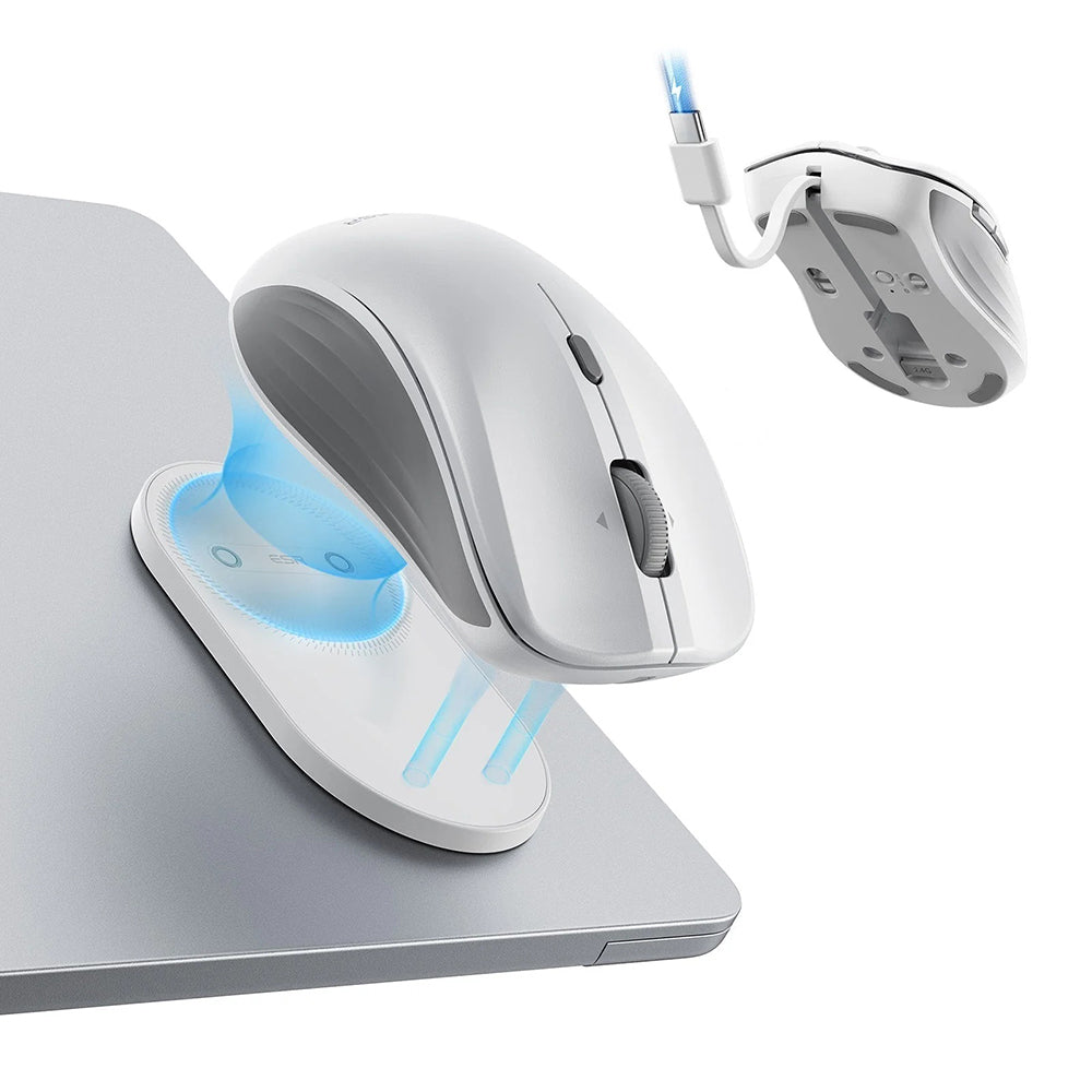 Bežični miš ESR MagMouse, 800DPI - 4800DPI, BT / Wi-Fi, Beli