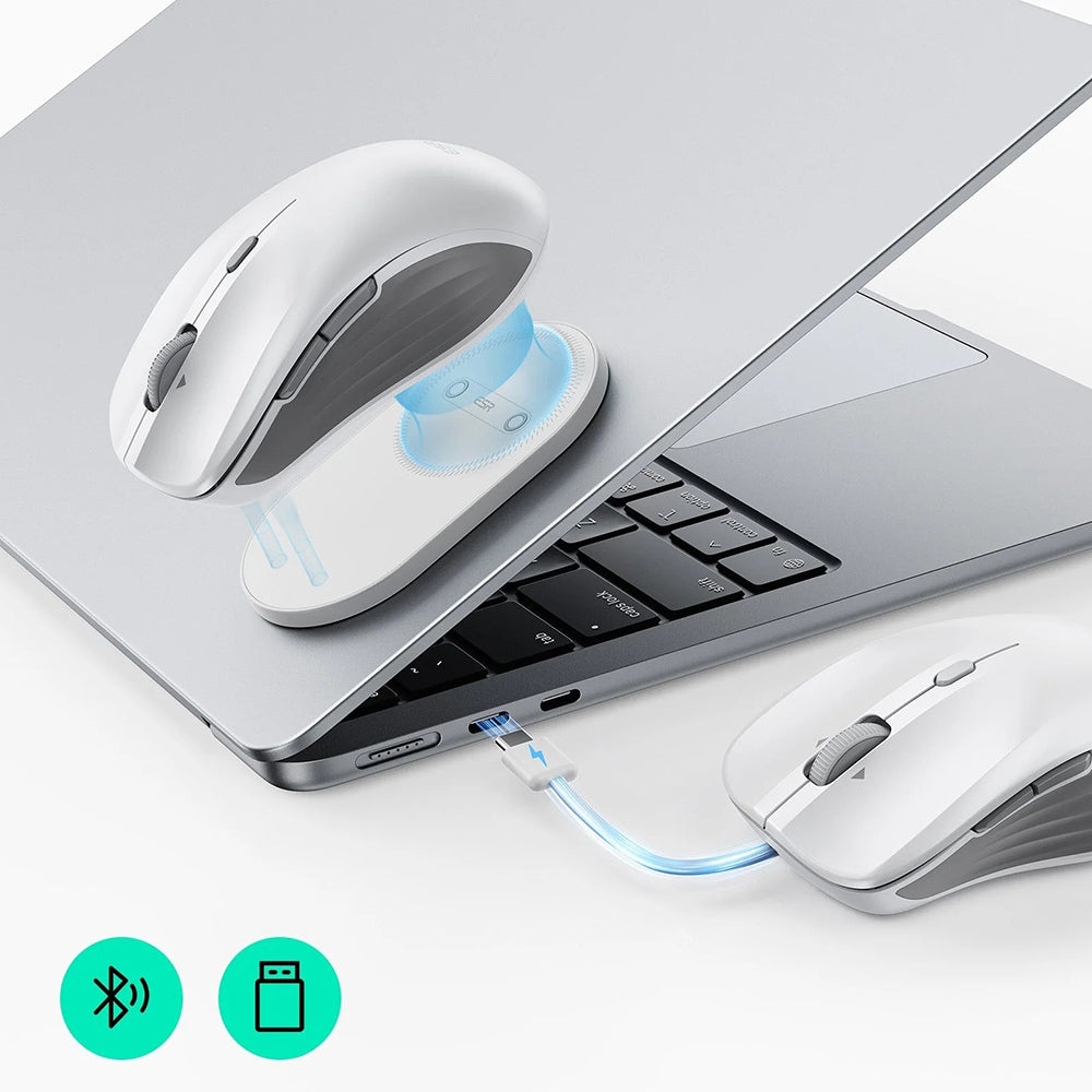 Bežični miš ESR MagMouse, 800DPI - 4800DPI, BT / Wi-Fi, Beli
