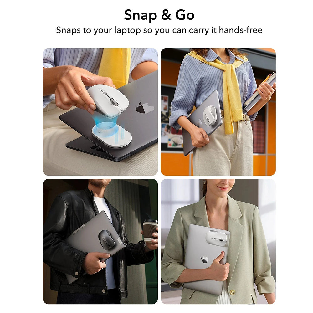 Bežični miš ESR MagMouse, 800DPI - 4800DPI, Bel