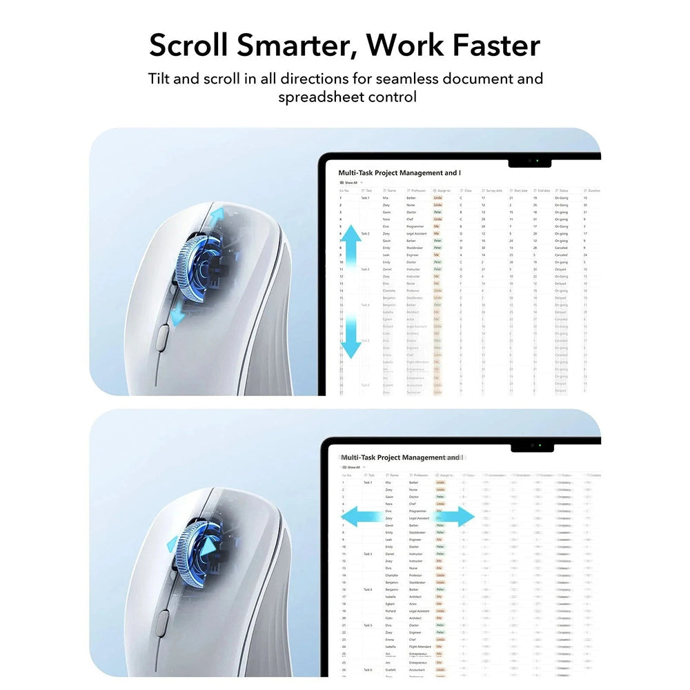 Bežični miš ESR MagMouse, 800DPI - 4800DPI, Bel