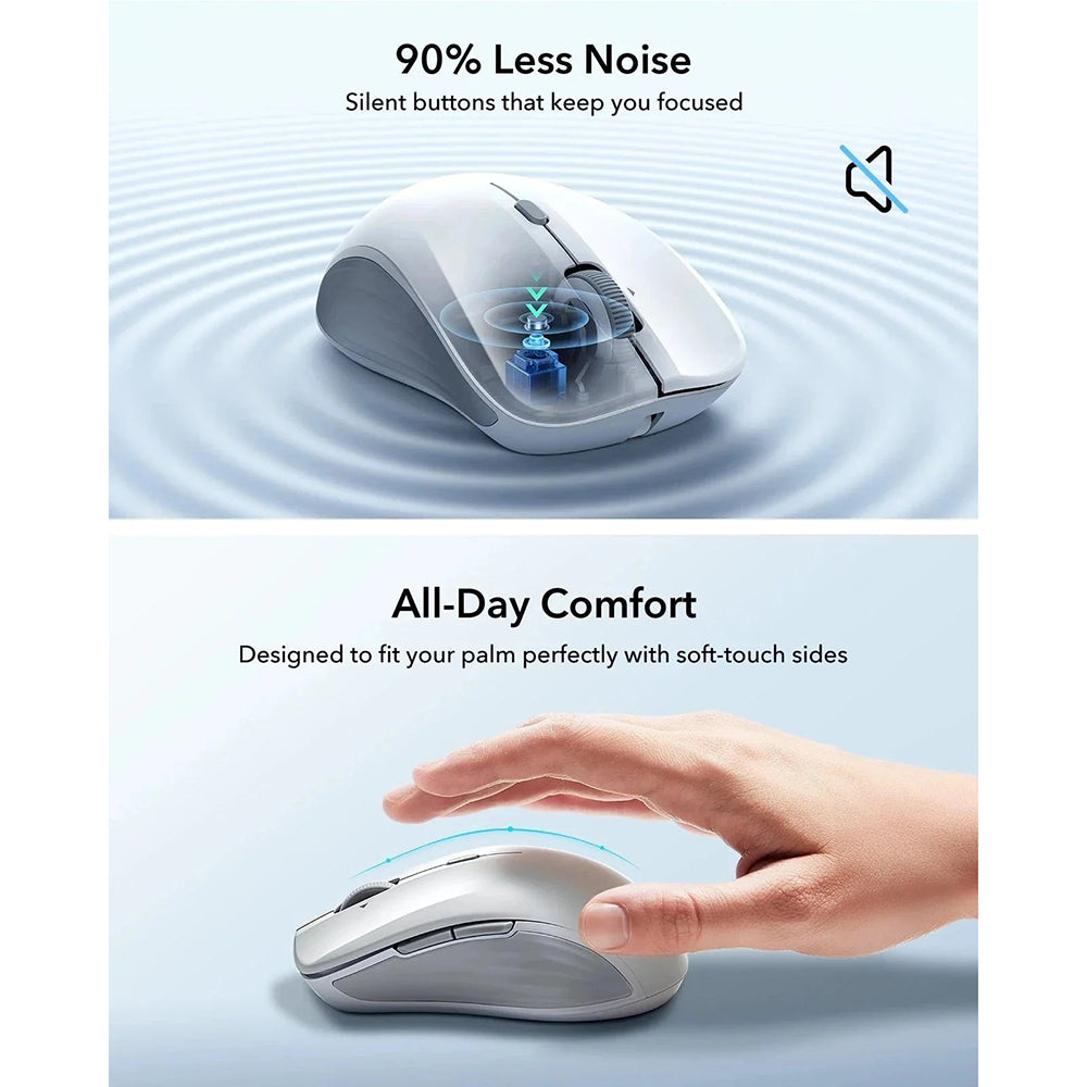 Bežični miš ESR MagMouse, 800DPI - 4800DPI, BT / Wi-Fi, Siva