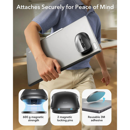Bežični miš ESR MagMouse, 800DPI - 4800DPI, BT / Wi-Fi, Siva