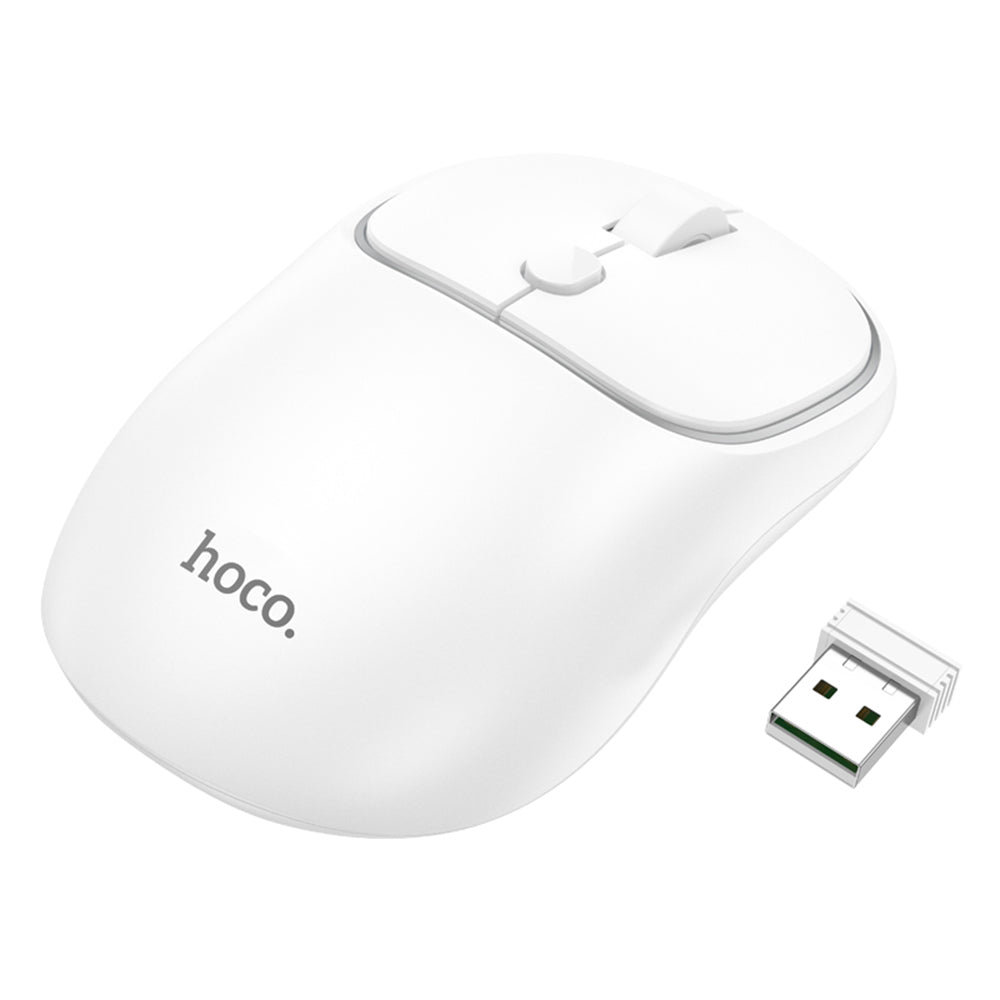Bežični miš HOCO GM25, 1600DPI, BT / Wi-Fi, Beli
