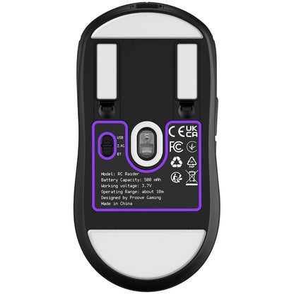 Mouse Wireless Proove RC Raider 8K, 800DPI - 32000DPI, BT / Wi-Fi / Žičani, Crni WMRR00122001