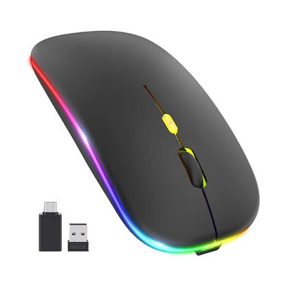 Bežični miš Techsuit M1, RGB, 1600DPI, BT / Wi-Fi, Crni