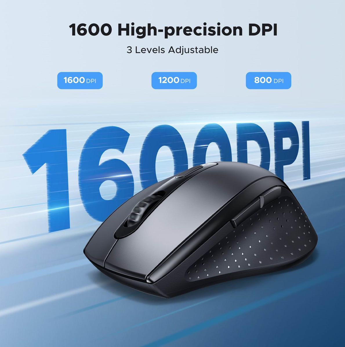 Bežični miš UGREEN M511, 1600DPI, Crni