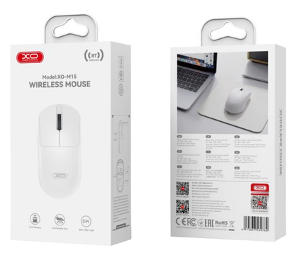 Bežični miš XO Design M15, 1600DPI, BT / Wi-Fi, Bela