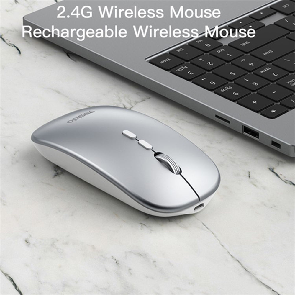Mouse Wireless Yesido KB15, 800DPI - 1600DPI, Srebrni