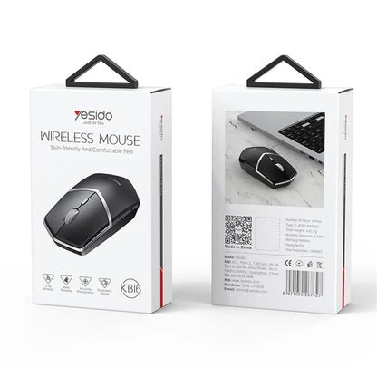 Mouse Wireless Yesido KB16, 1600DPI, Crni
