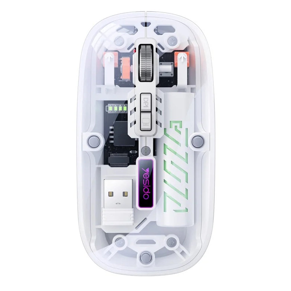 Bežični miš Yesido KB29, 800DPI - 1600DPI, BT / Wi-Fi, Beli