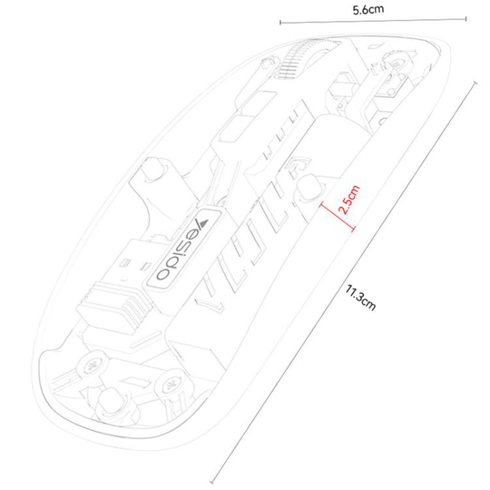 Bežični miš Yesido KB29, 800DPI - 1600DPI, BT / Wi-Fi, Beli