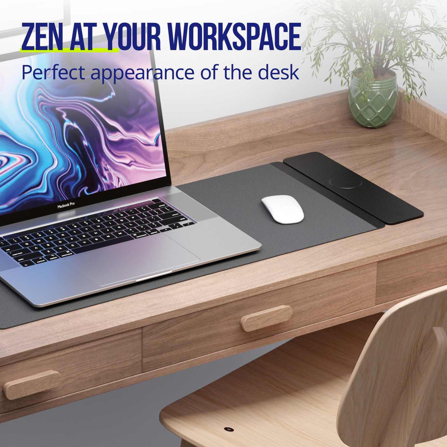 MousePad Allity. ALP-100 4u1 sa Bežičnim Punjenjem Telefon / Sat / Slušalice, Crna