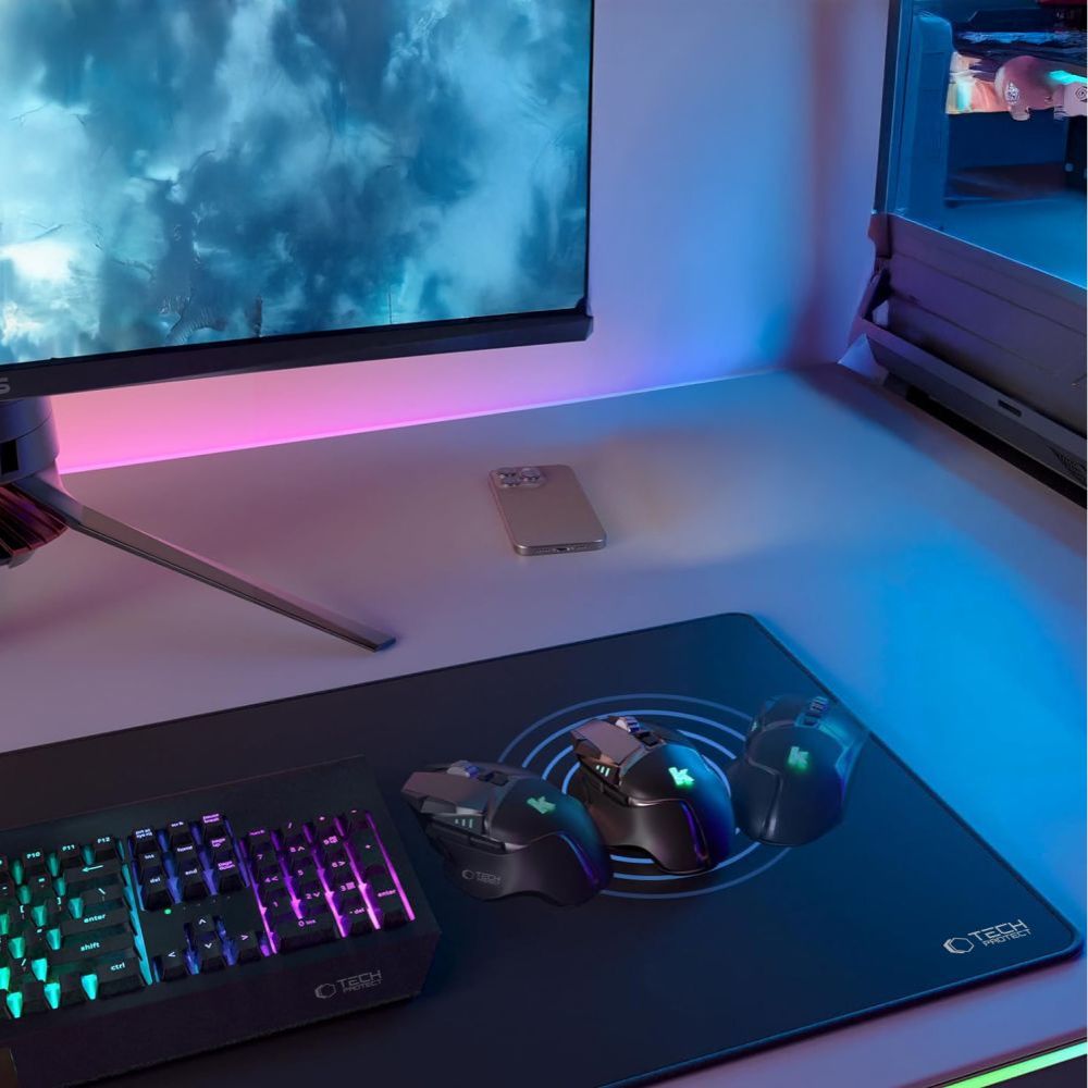 MousePad Tech-Protect A100, 100mm x 500mm, Crni