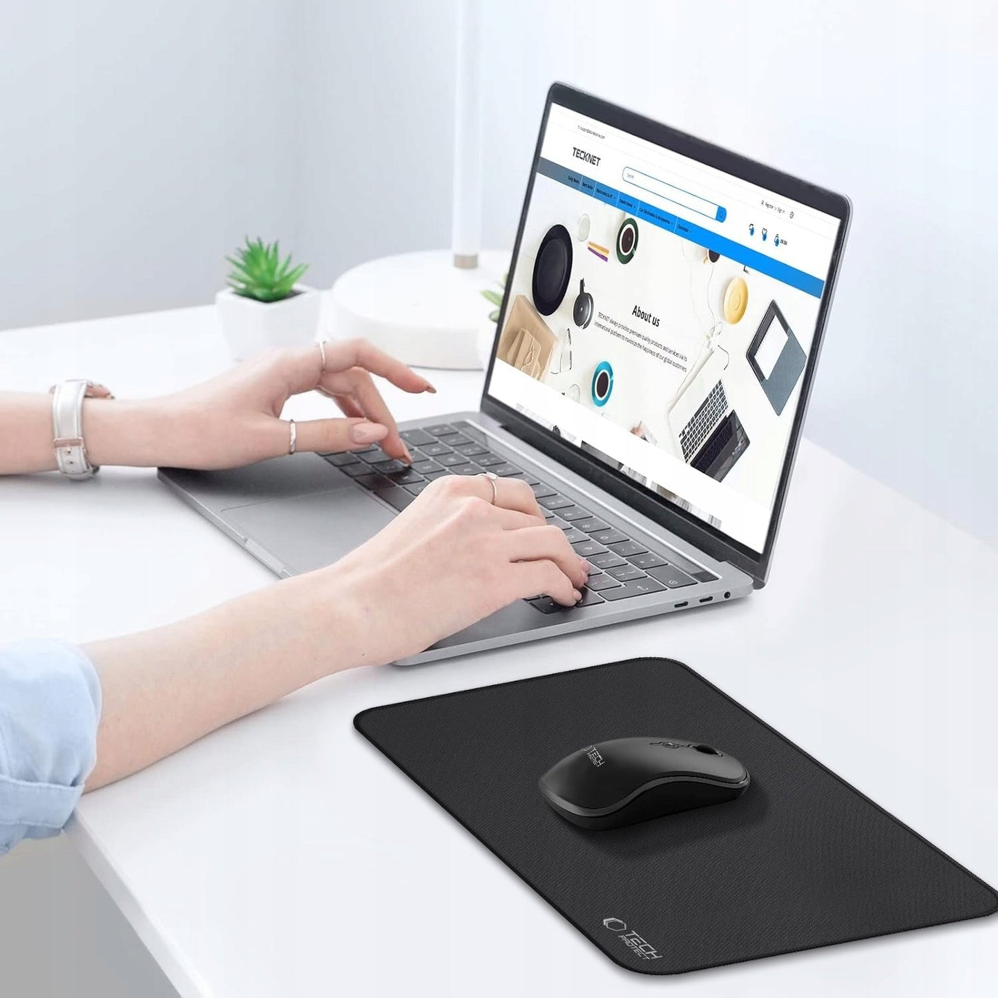 MousePad Tech-Protect A100, 350mm x 250mm, Crni