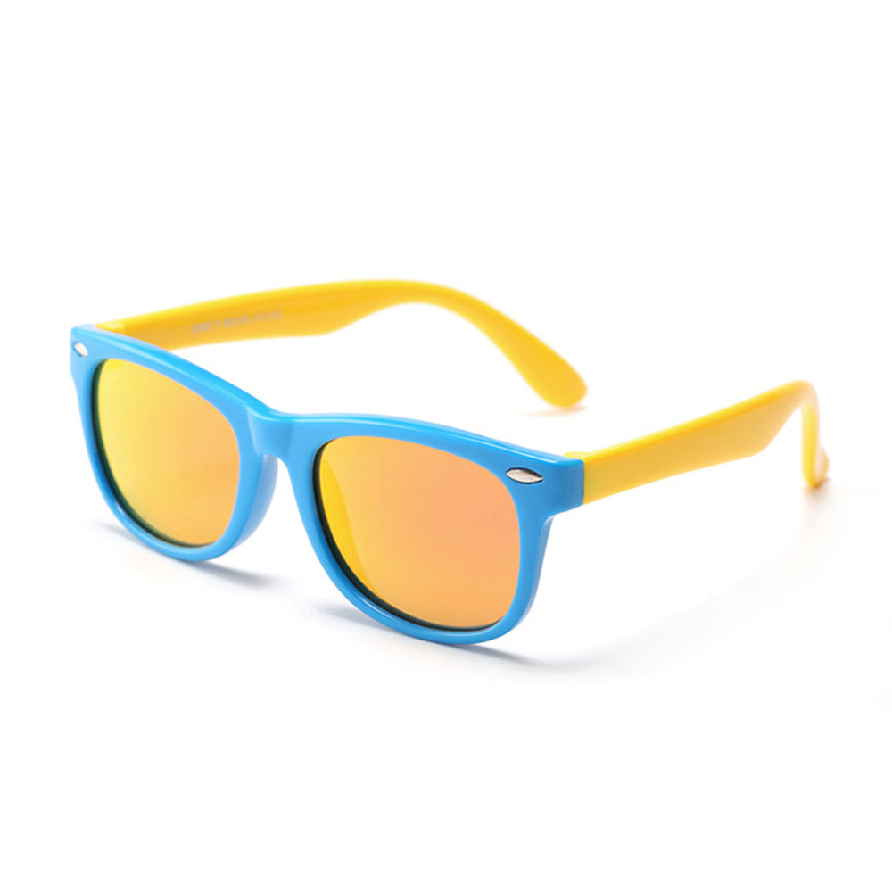 Dečije naočare za sunce Techsuit D802, polarizovane, UV zaštita, plave žute narandžaste