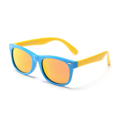 Dečije naočare za sunce Techsuit D802, polarizovane, UV zaštita, plave žute narandžaste