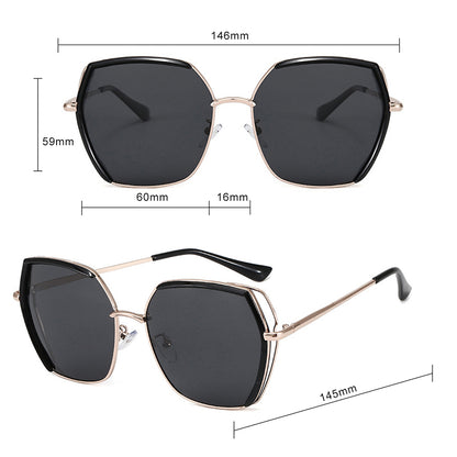 Naočare za sunce za dame Techsuit 9768, polarizovane, UV zaštita, sivo zlatno zelene