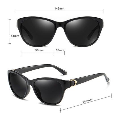 Ženske naočare za sunce Techsuit A572, polarizovane, UV zaštita, crno-sive